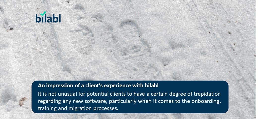 An impression of a client’s experience with bilabl 